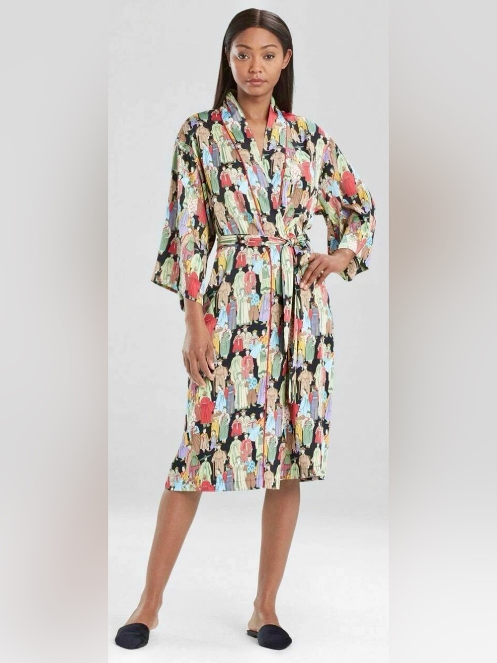 Natori Dynasty Print Robe Kimono Size L